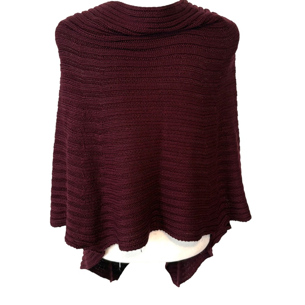 Chico's‎ Women's Burgundy Ribbed kimono Cardigan in Size S/M - Picture 2 of 8